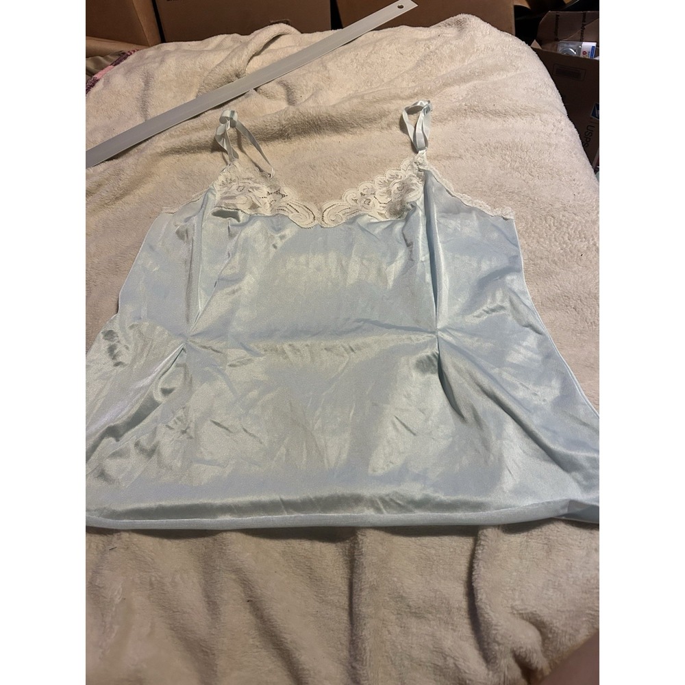 Vintage Vanity Fair Lace Camisole Light Blue Women's Size 36 (Medium)